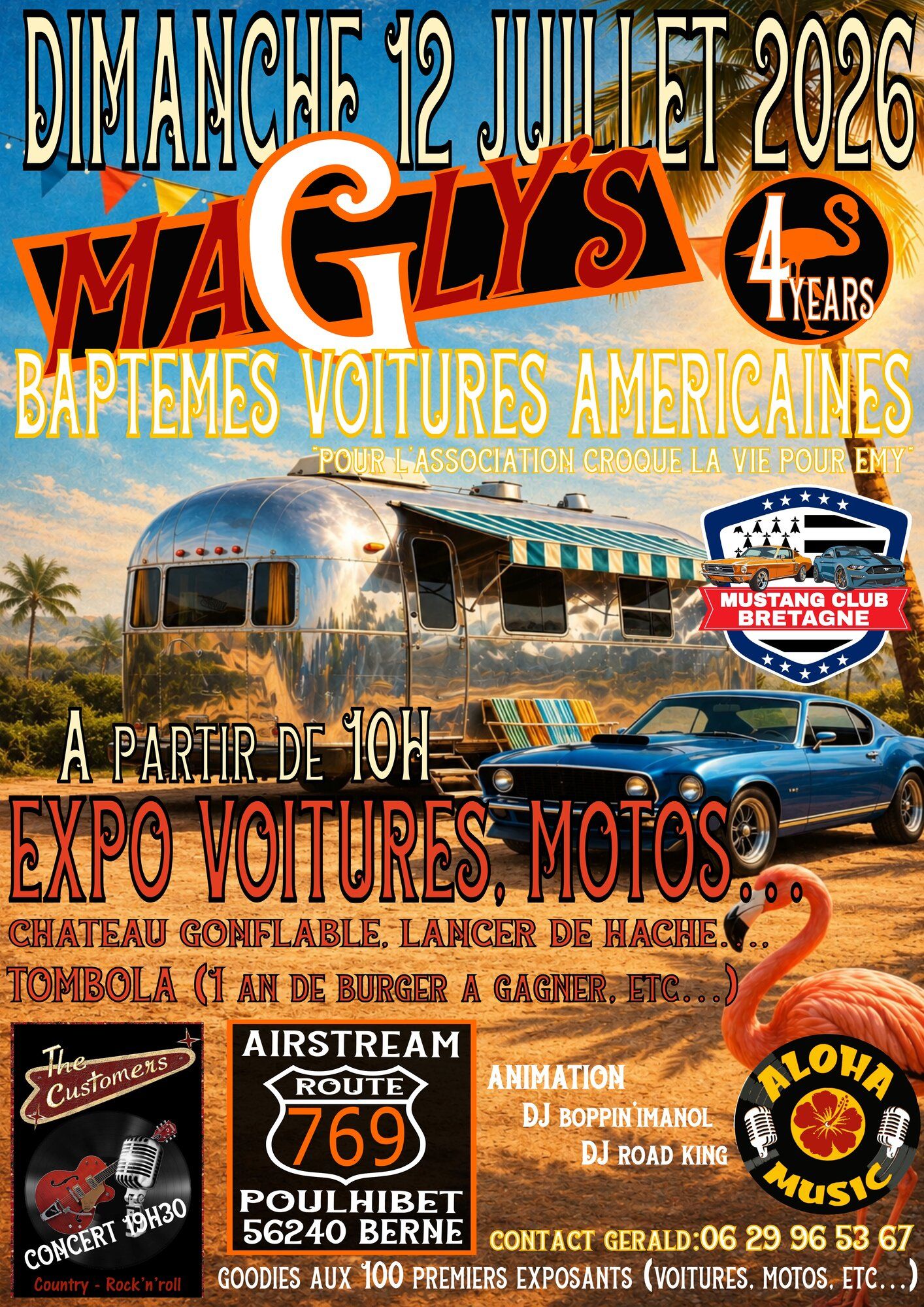 Affiche des 4 ans du Magly's à l'Airstream Poulhibet de Berné