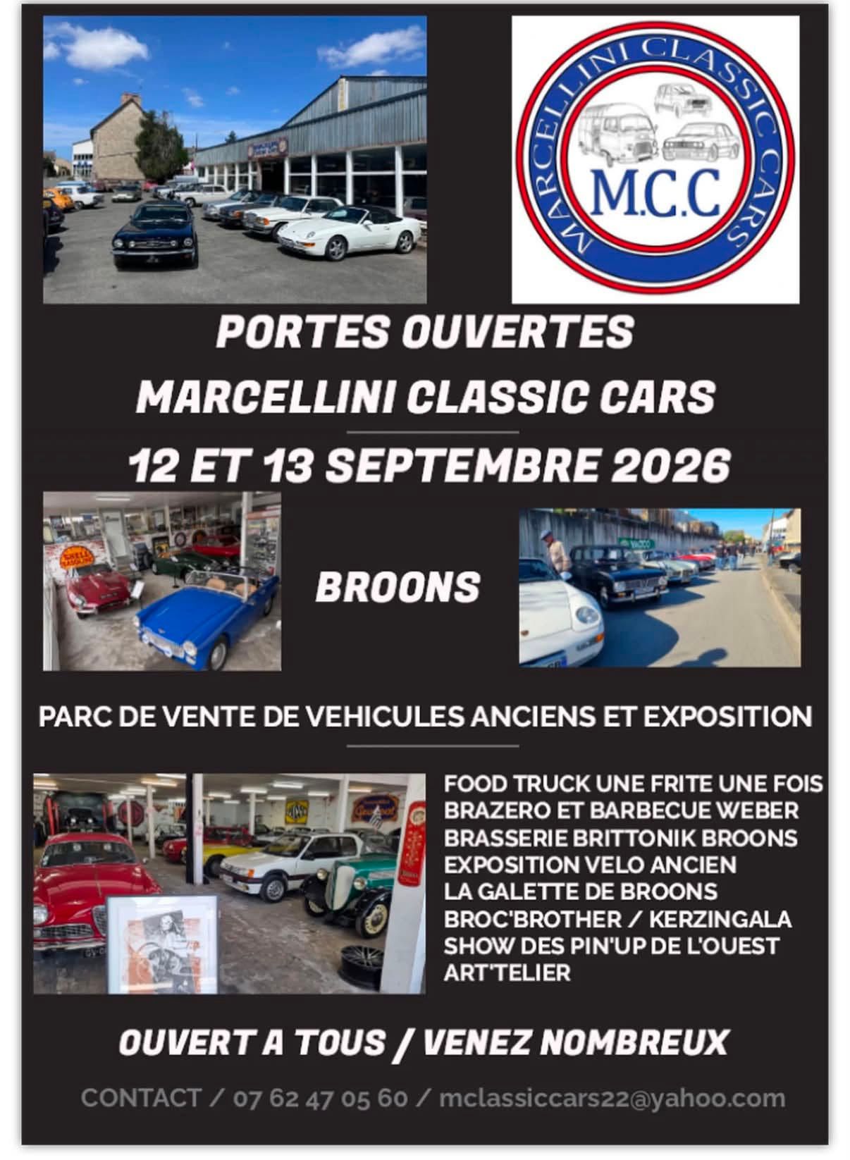 Annonce des portes ouvertes de Marcellini Classic Car